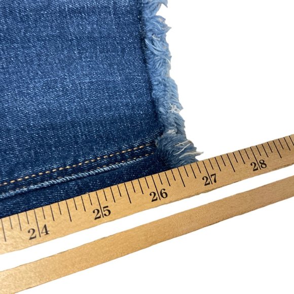 Old Navy Super Skinny High Rise Rockstar Blue Jeans Size‎ 4 Button Up Raw Hem - Picture 8 of 12